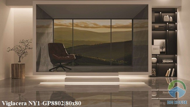 Mẫu gạch lát nền đẹp Viglacera 80x80 NY1 GP8802 cho không gian phòng nghỉ 