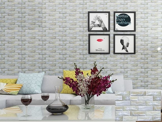 Phòng khách hiện đại ốp gạch 30x45